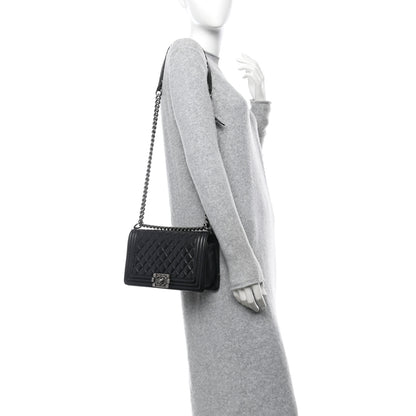 Chanel Calfskin Quilted Medium Boy Flap Black 3 of 11