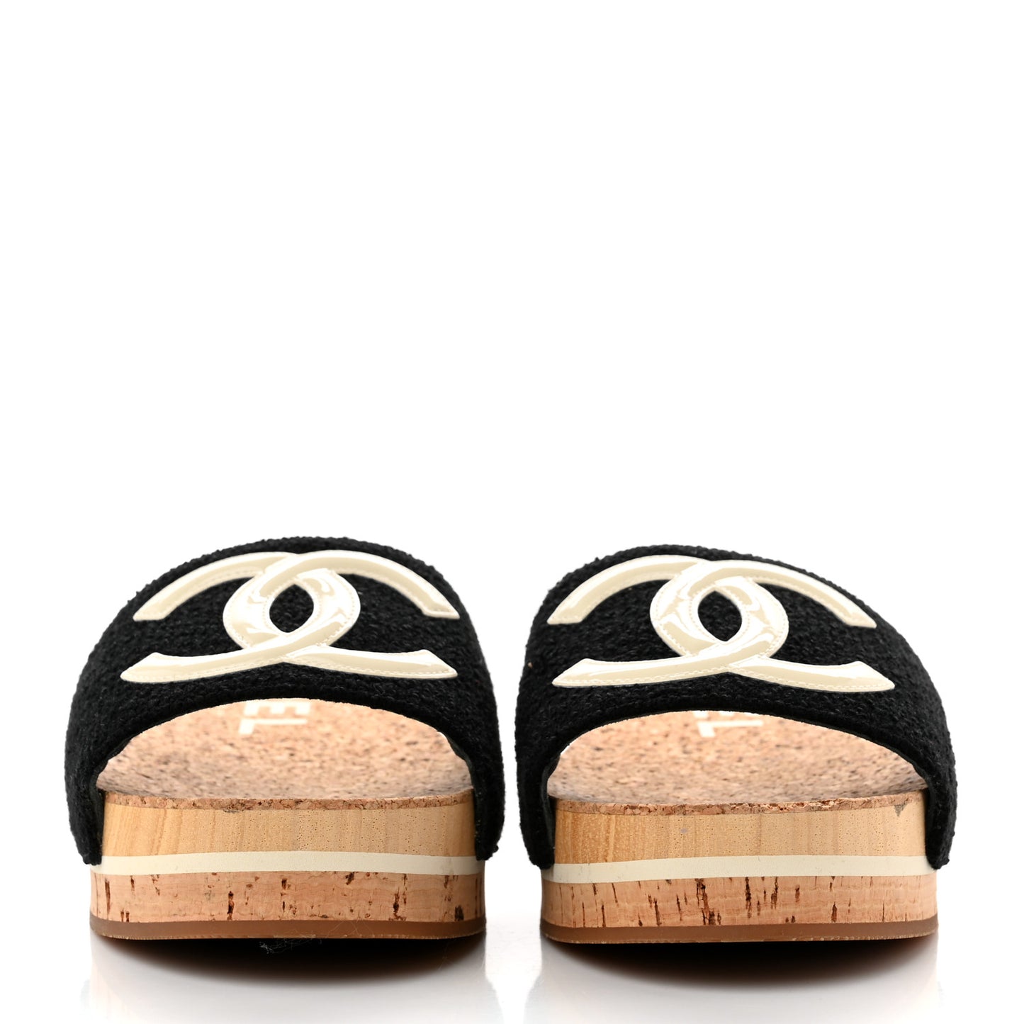 Tweed Cork CC Mule Sandal 39 Black