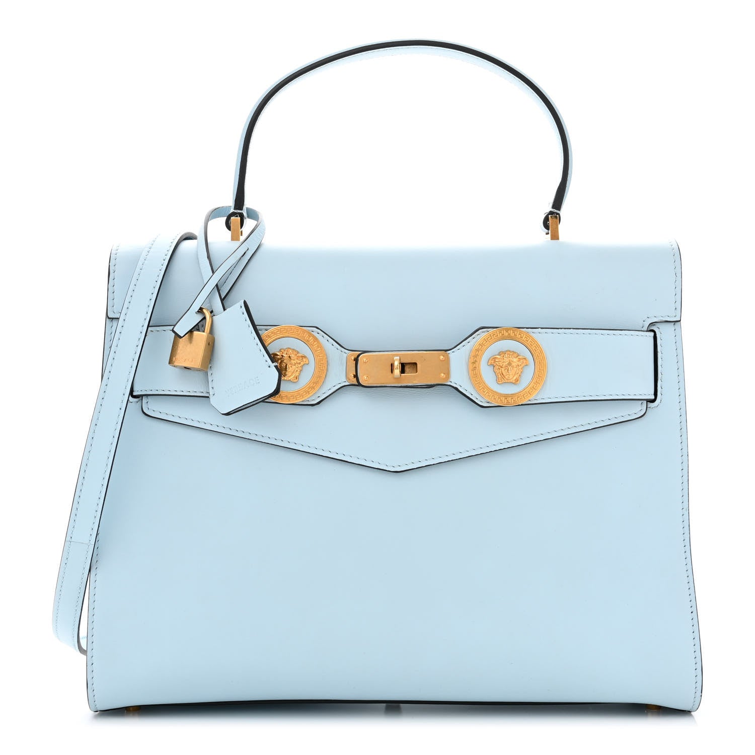 Versace Calfskin Icon Handbag Light Blue 1 of 12