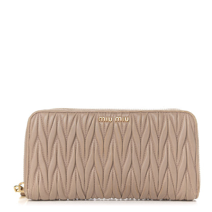 Miu Miu Matelasse Zip Around Wallet Cammeo 1 of 8