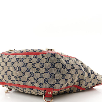 Gucci Monogram Abbey Small Tote Navy Red 10 of 10