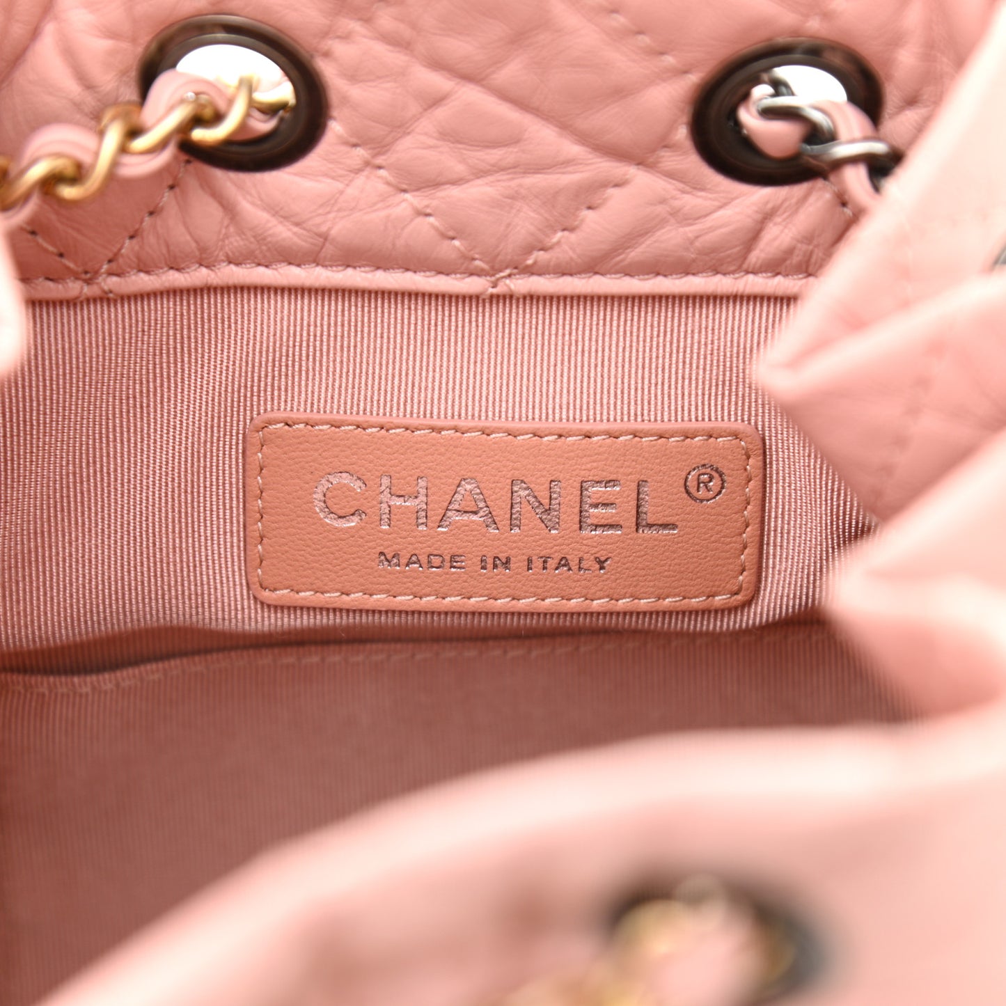 Aged Calfskin Quilted Small Gabrielle Backpack Pink