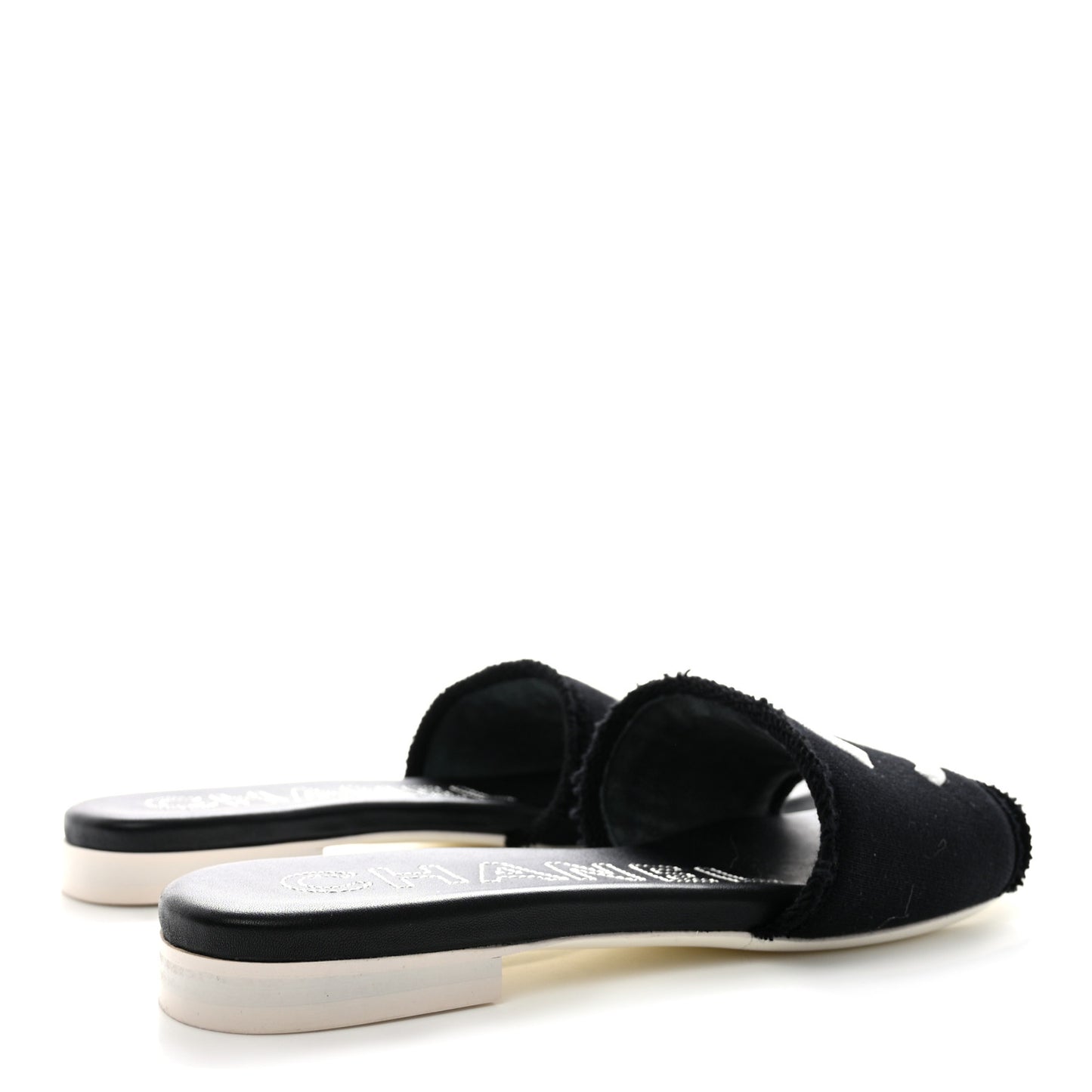 Jersey Knit CC Mules 38 Black