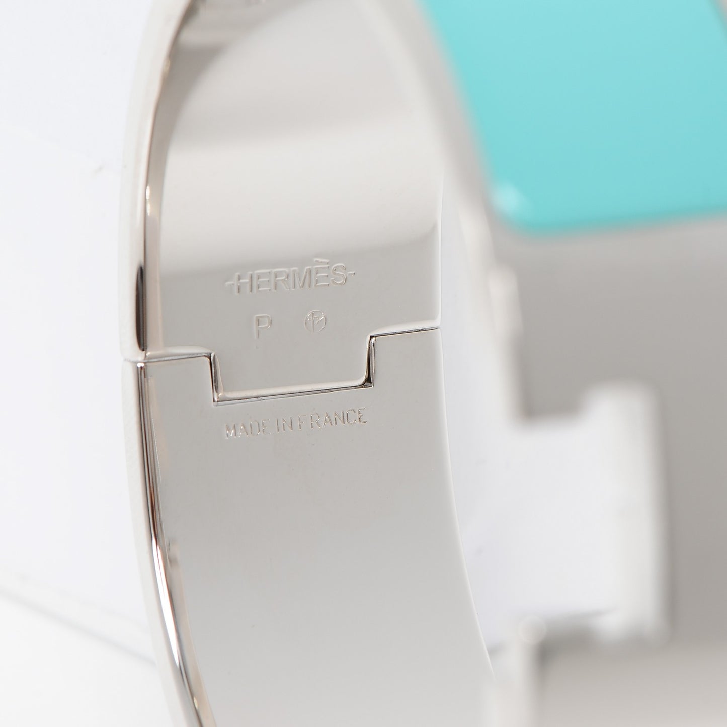 Enamel Wide Clic Clac H Bracelet PM Bleu Atoll