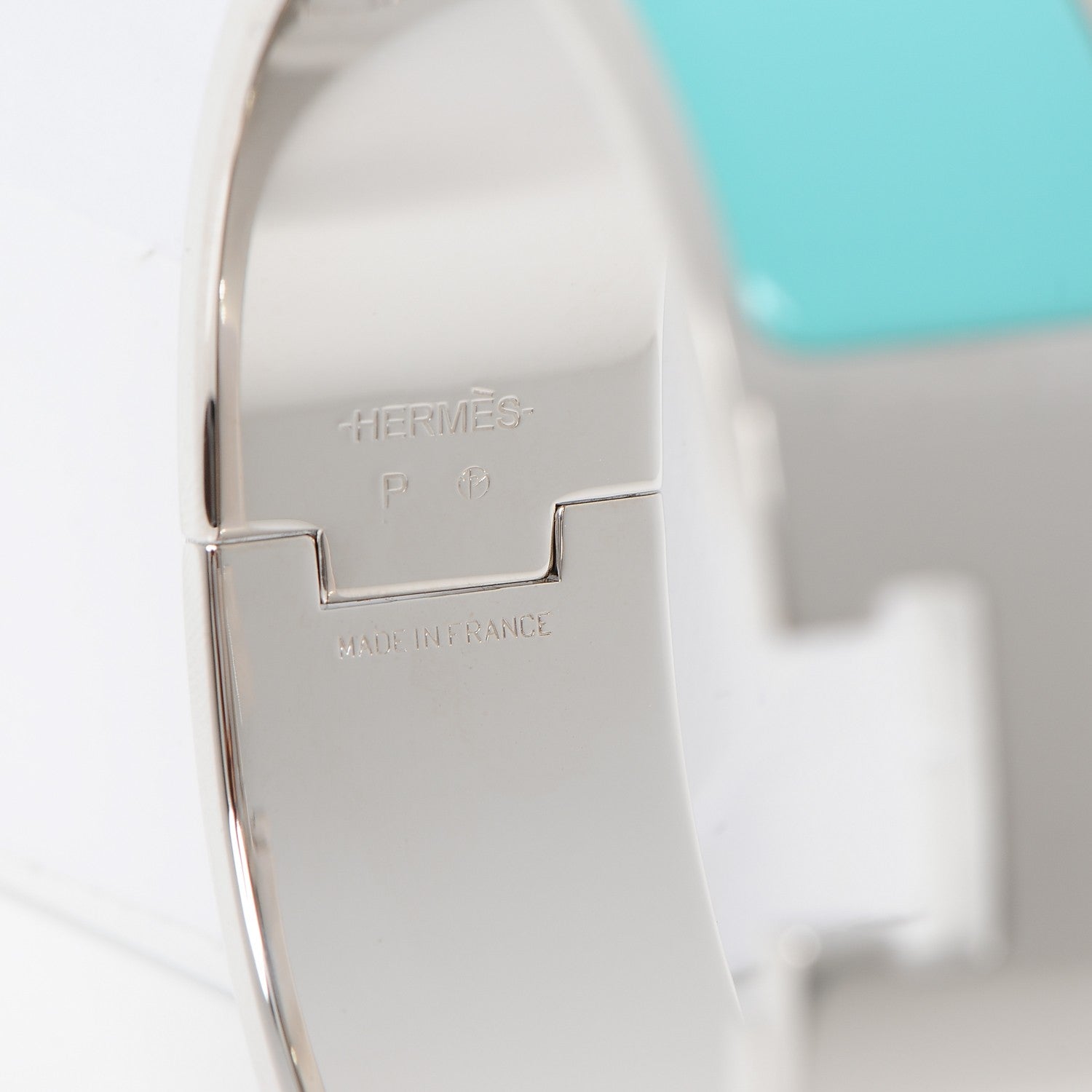 Hermes Enamel Wide Clic Clac H Bracelet PM Bleu Atoll 5 of 5