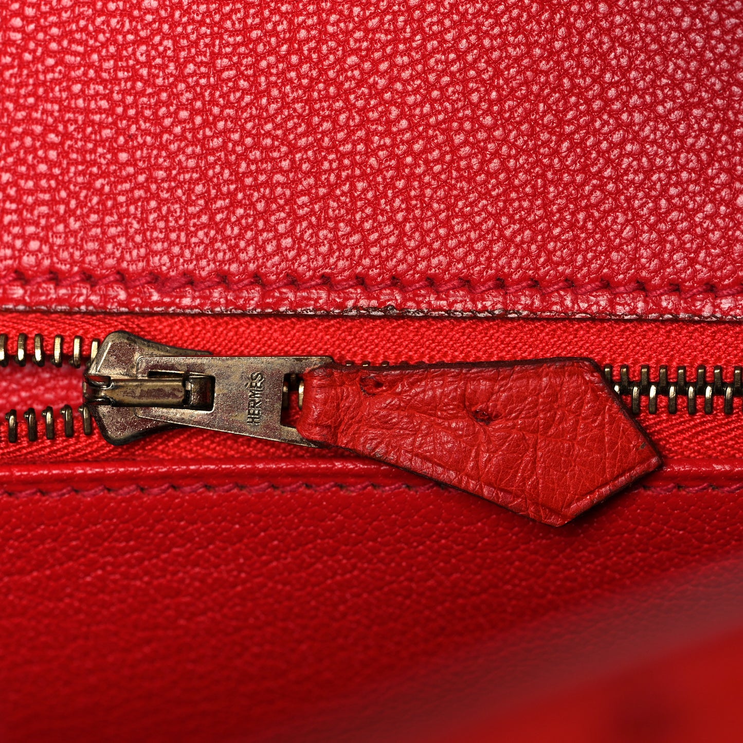 Ostrich Birkin 30 Rouge Vif