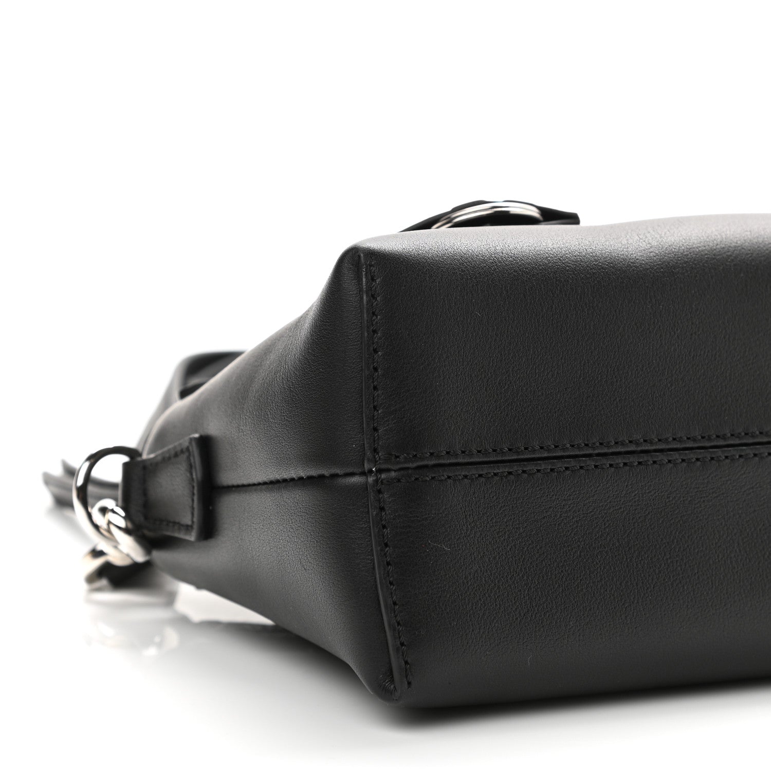 Fendi Vitello Dolce Bi-Color FF 1974 Embossed Mini By The Way Boston Bag Black Maya 11 of 12