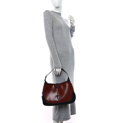 Gucci Boarded Dyana Lux Calfskin Bi-Color Medium Jackie 1961 Hobo Red Mineral Blue 2 of 10