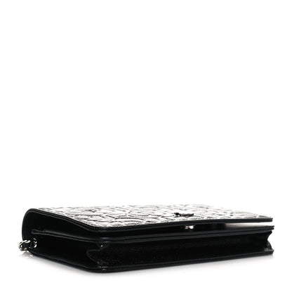 Chanel Caviar Camellia Embossed Wallet On Chain WOC Black 3 of 11