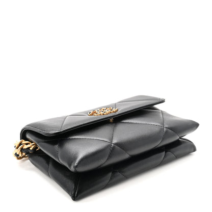 Chanel Lambskin Quilted Chanel 19 Flap Clutch Black 4 of 9