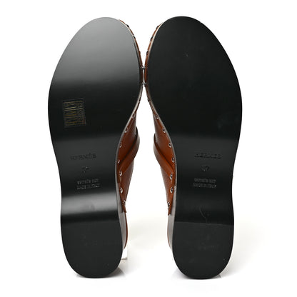 Hermes Calfskin Calya Mules 37 Naturel 6 of 8