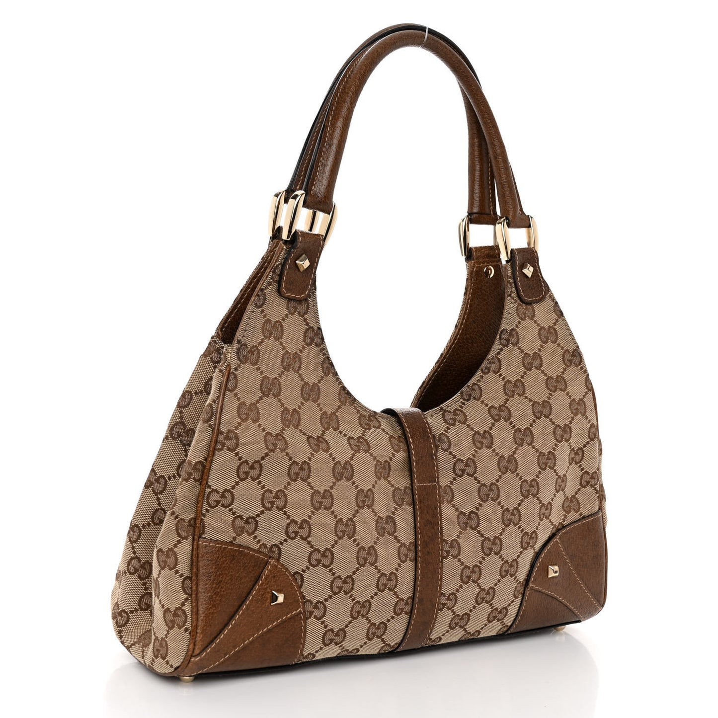 Monogram Calfskin Large Bardot Shoulder Bag Brown