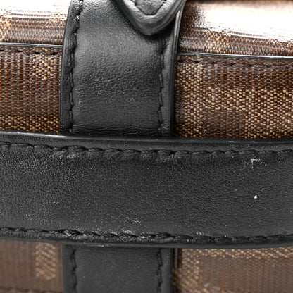 Fendi Glazed Fabric Vitello Century FF 1974 Mini Baguette Cage Mogano Panna Black 11 of 11