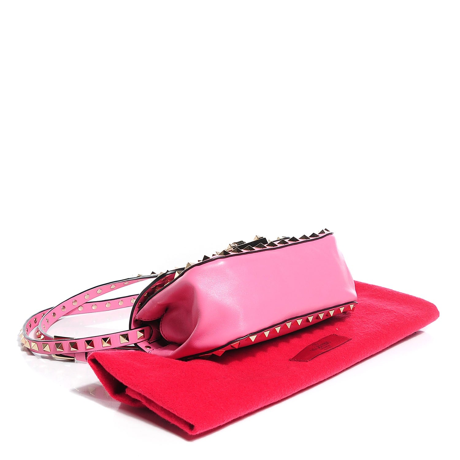 Valentino Garavani Vitello Mini Rockstud Flap Saddle Crossbody Bag Ninphea 4 of 8