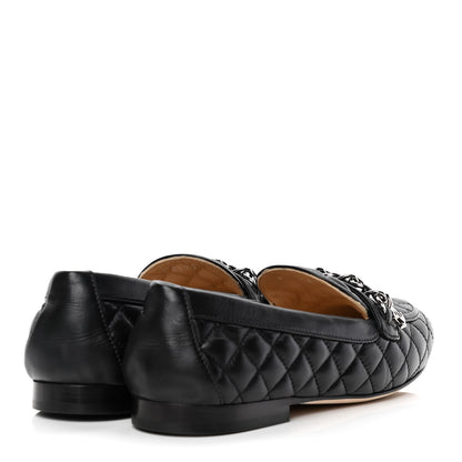 Chanel Lambskin Quilted Womens Chain CC Loafers 36 Black 3 of 4