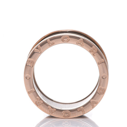 Bulgari 18K Rose Gold Brown Marble B.Zero1 4 Band Ring 56 7.5 5 of 5