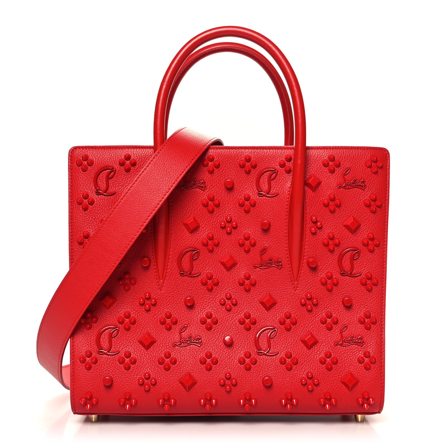 Calfskin Spikes Medium Paloma Red
