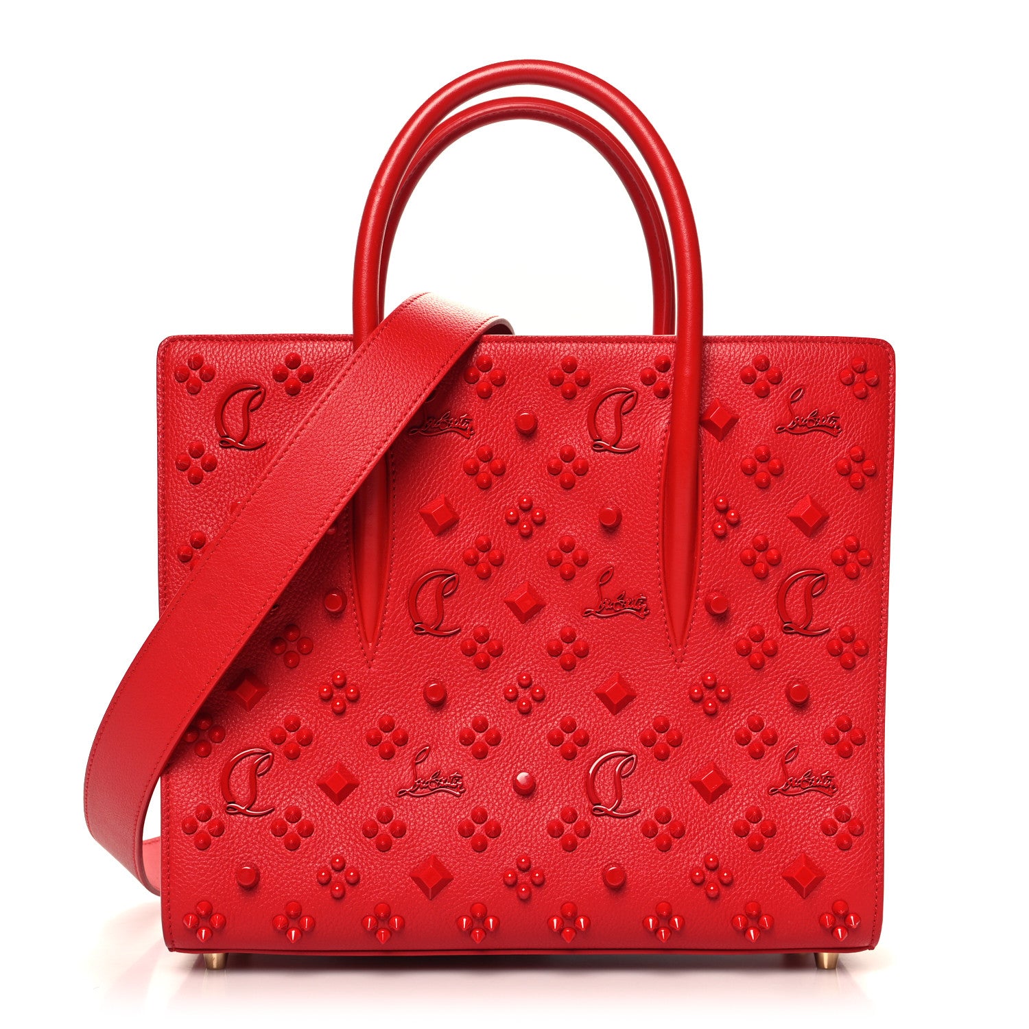Christian Louboutin Calfskin Spikes Medium Paloma Red 1 of 10