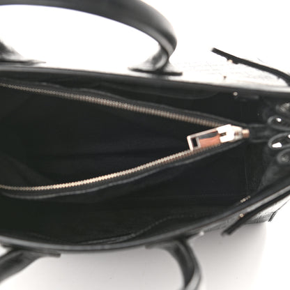Saint Laurent Calfskin Crocodile Embossed Small Sac de Jour Black 6 of 14