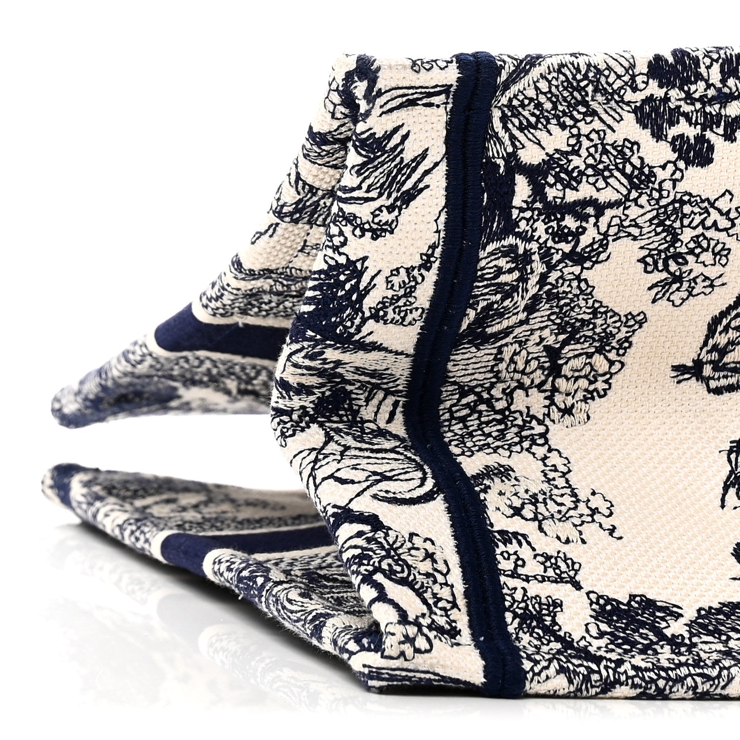 Christian Dior Canvas Embroidered Medium Dioriviera Toile De Jouy Book Tote Blue Blue 9 of 10