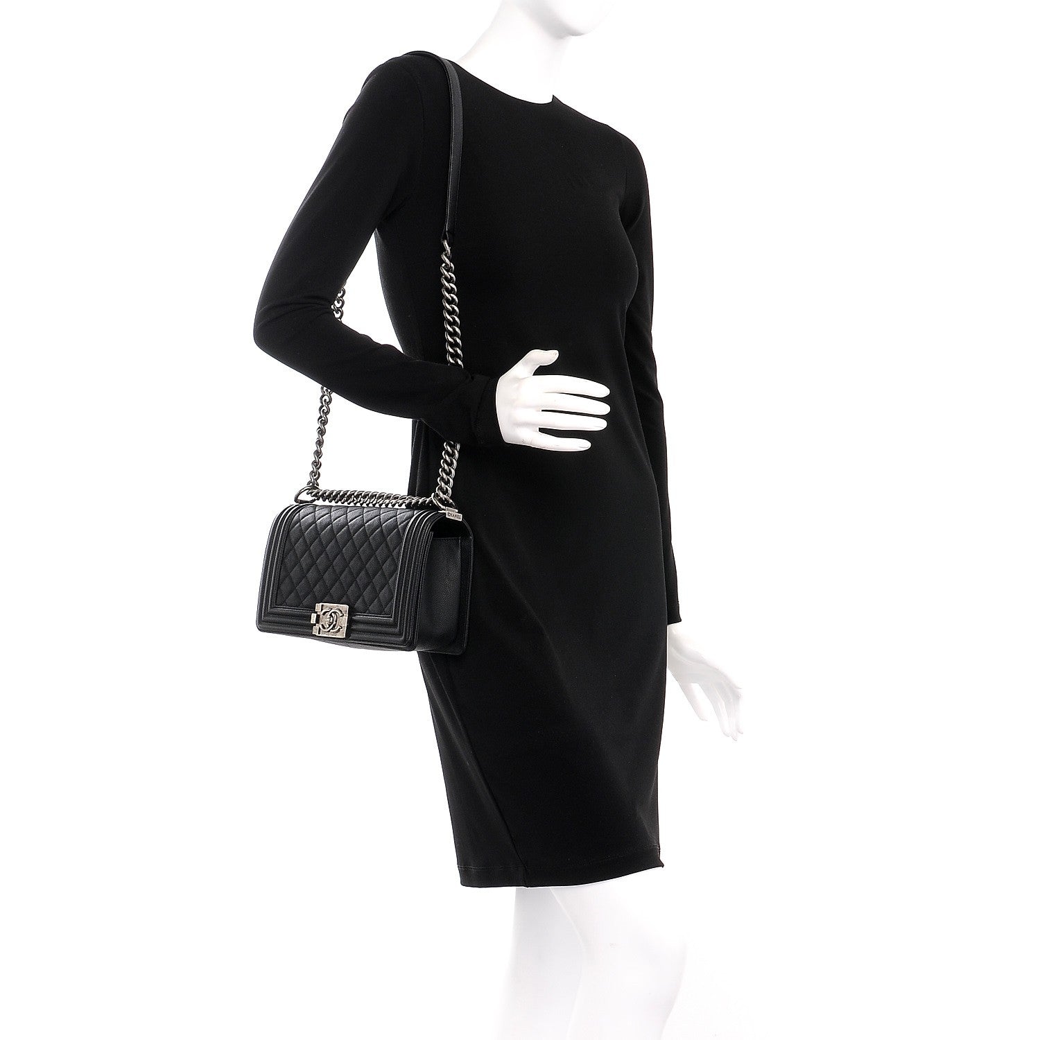 Chanel Caviar Quilted Medium Boy Flap Black 2 of 9