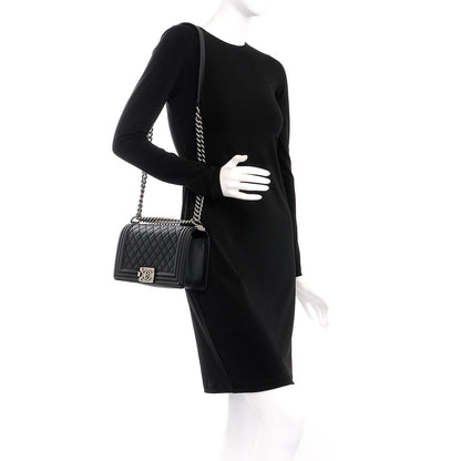 Chanel Caviar Quilted Medium Boy Flap Black 2 of 9