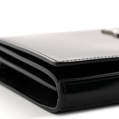 Saint Laurent Glazed Calfskin Cassandre Wallet On Chain WOC Black 8 of 9