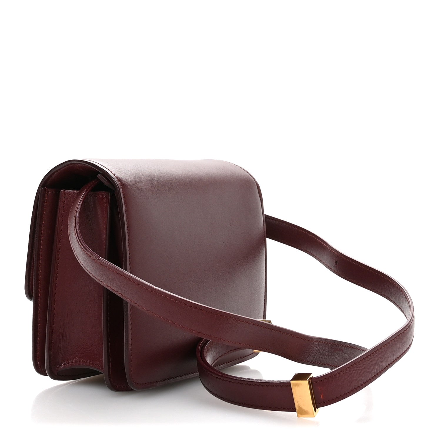 Celine Box Calfskin Small Classic Box Flap Bag Burgundy 3 of 10