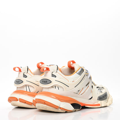 Balenciaga Mesh Nubuck Effect Fabric LED Mens Track Sneakers 40 White Orange 4 of 6
