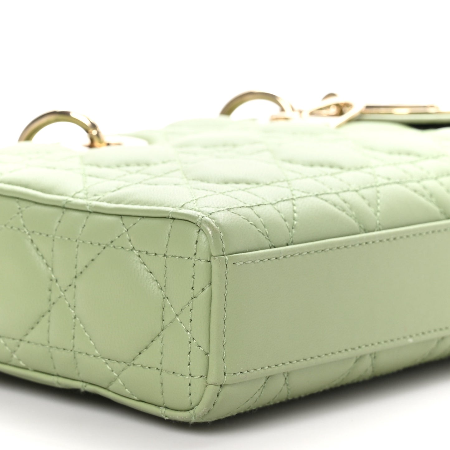 Lambskin Cannage Medium Lady D-Joy Pastel Peyote Green