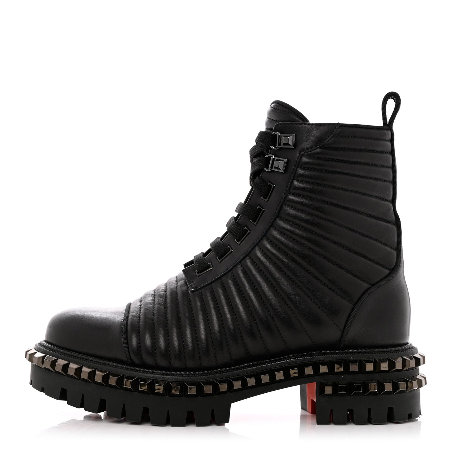 Calfskin Quilted Yetota Combat Boots 39.5 Black