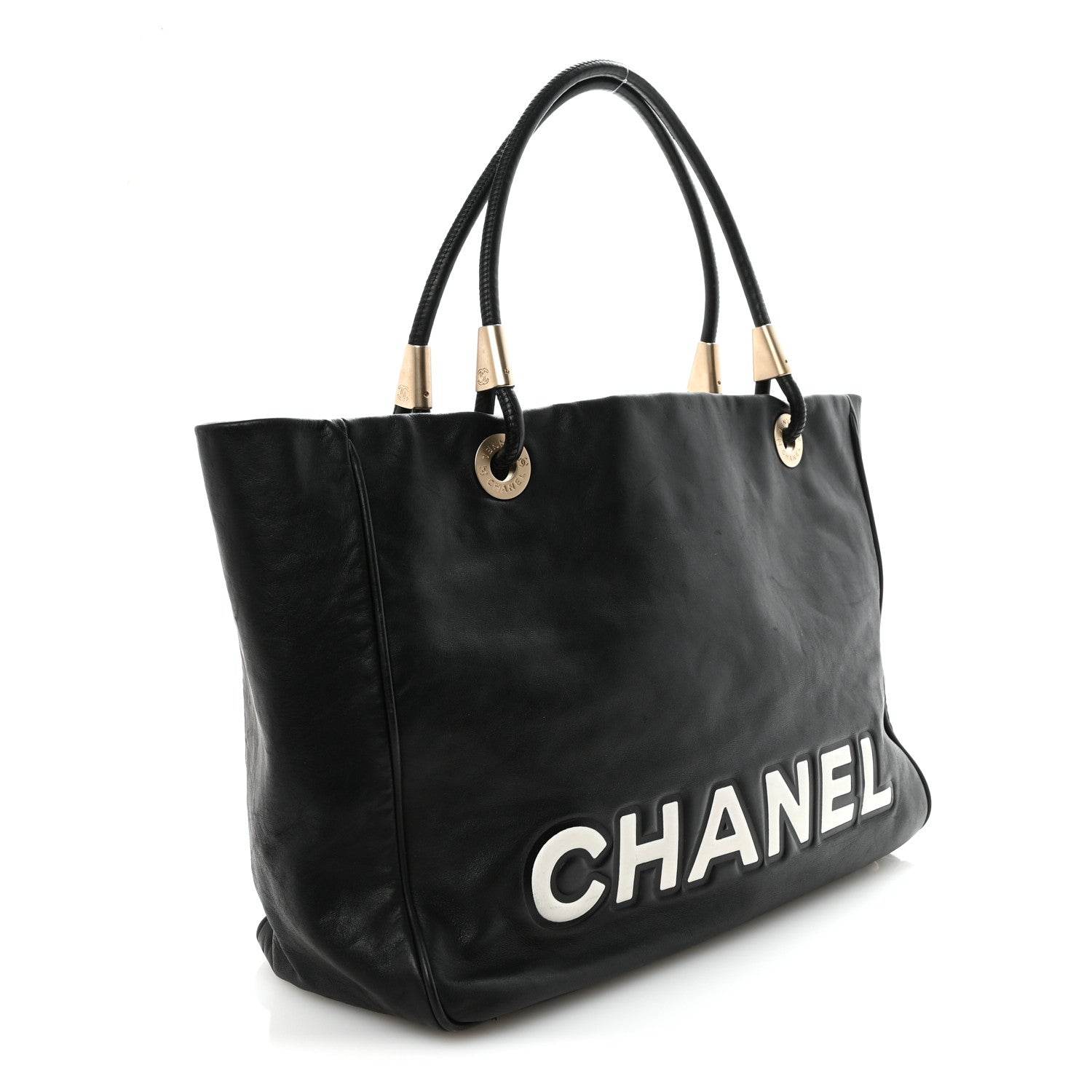Chanel Lambskin Camellia Tote Black 3 of 10