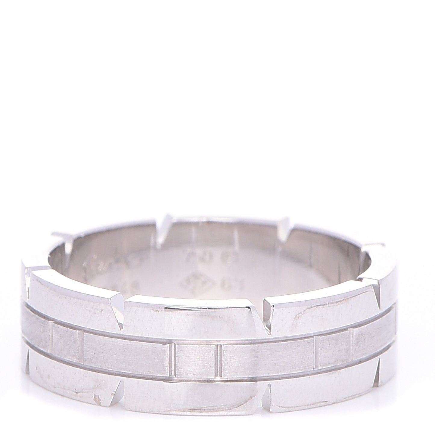 18K White Gold Tank Francaise Ring 63 10.25
