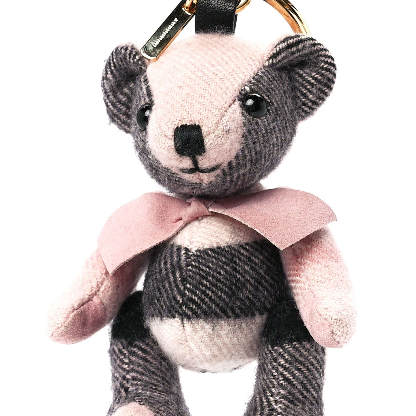 Cashmere Check Thomas Bear Keychain Charm Ash Rose