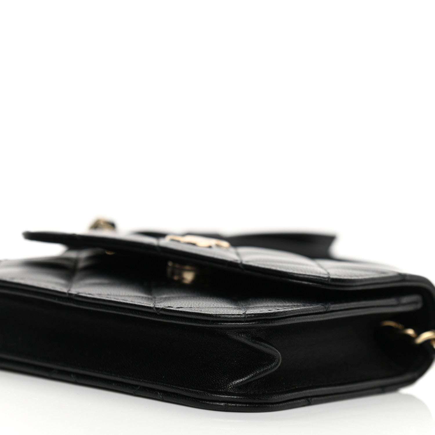 Chanel Lambskin Quilted Mini Coco Bow Clutch With Chain Black 11 of 11