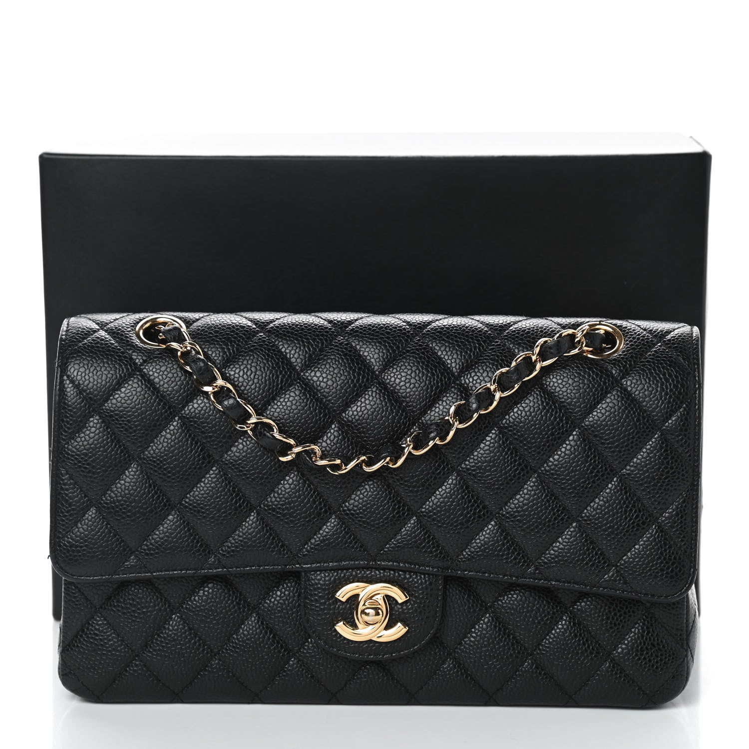 Chanel Caviar Quilted Medium Double Flap Black 11 of 12