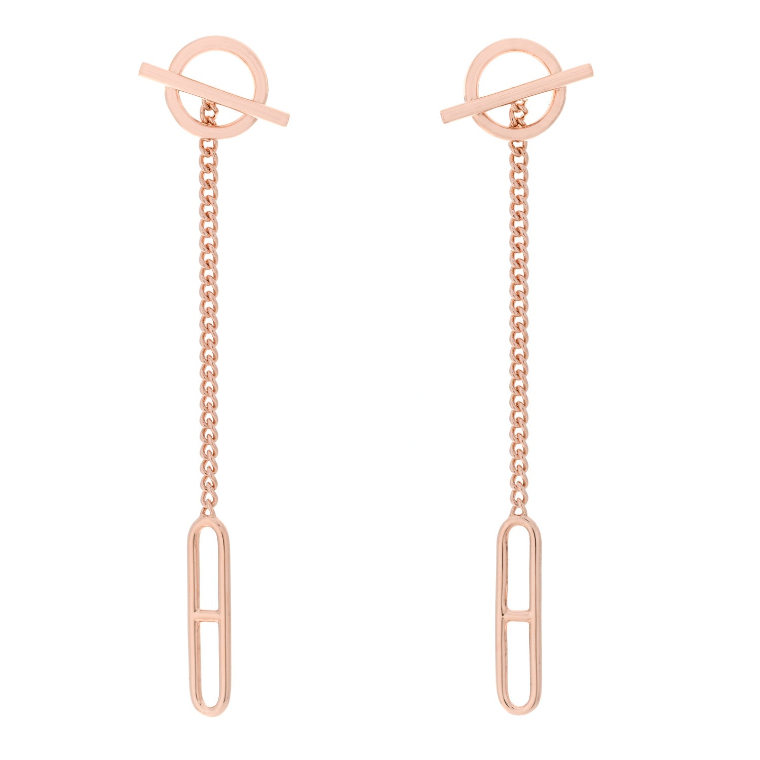 Hermes 18K Rose Gold Echappee Earrings 1 of 5