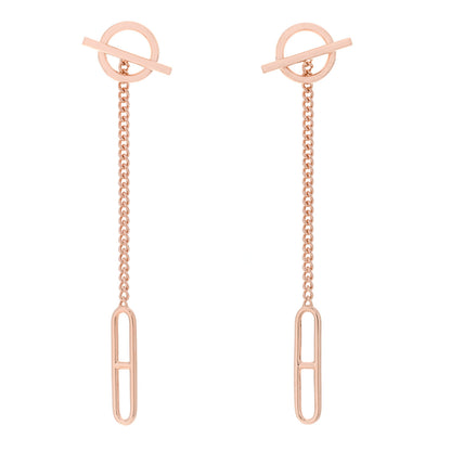 Hermes 18K Rose Gold Echappee Earrings 1 of 5