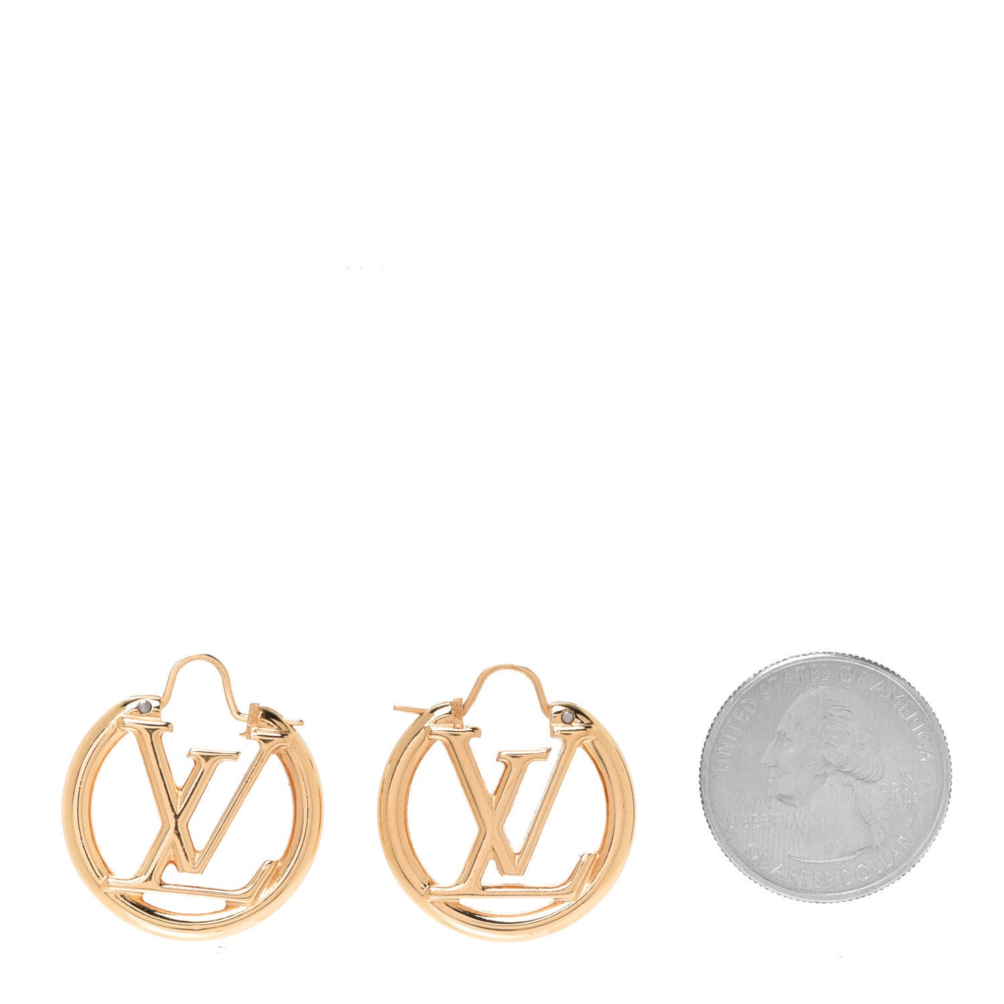 Metal Small Louise Hoop Earrings Gold
