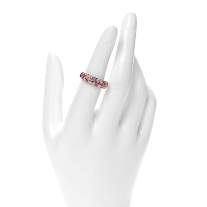 Cartier 18K Pink Gold Diamond Pink Sapphire 6mm Mimi Ring 52 6 2 of 5