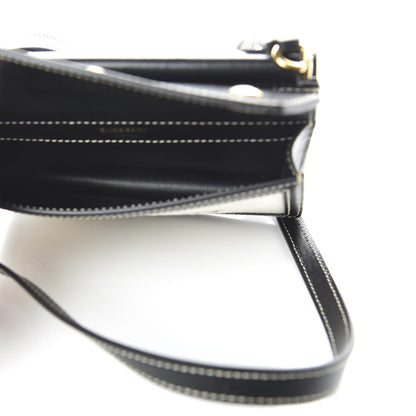 Burberry Smooth Calfskin Canvas Horseferry Print Mini Title Bag with Pocket Black 8 of 18