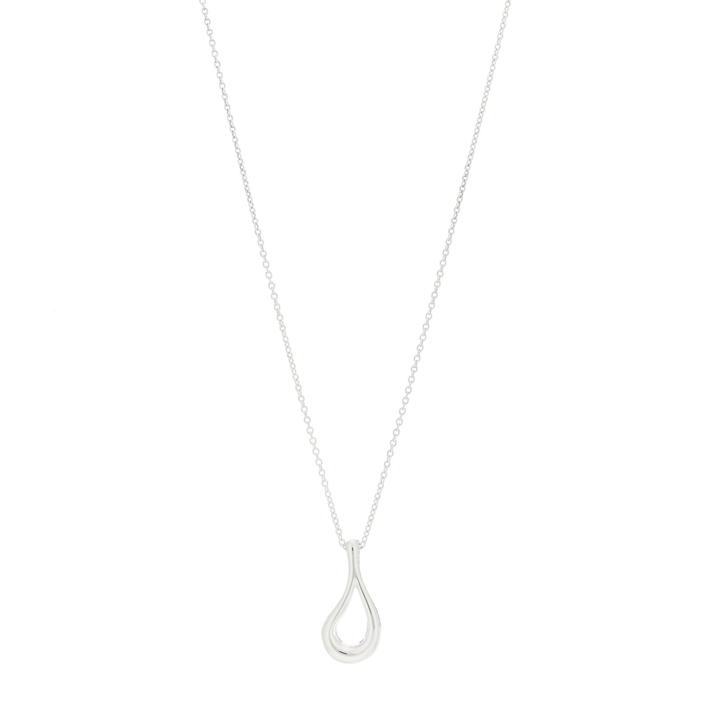 Sterling Silver Elsa Peretti Open Tear Drop Pendant Necklace