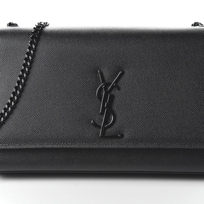 Saint Laurent Grain De Poudre Medium Classic Monogram Kate Satchel Black 9 of 9