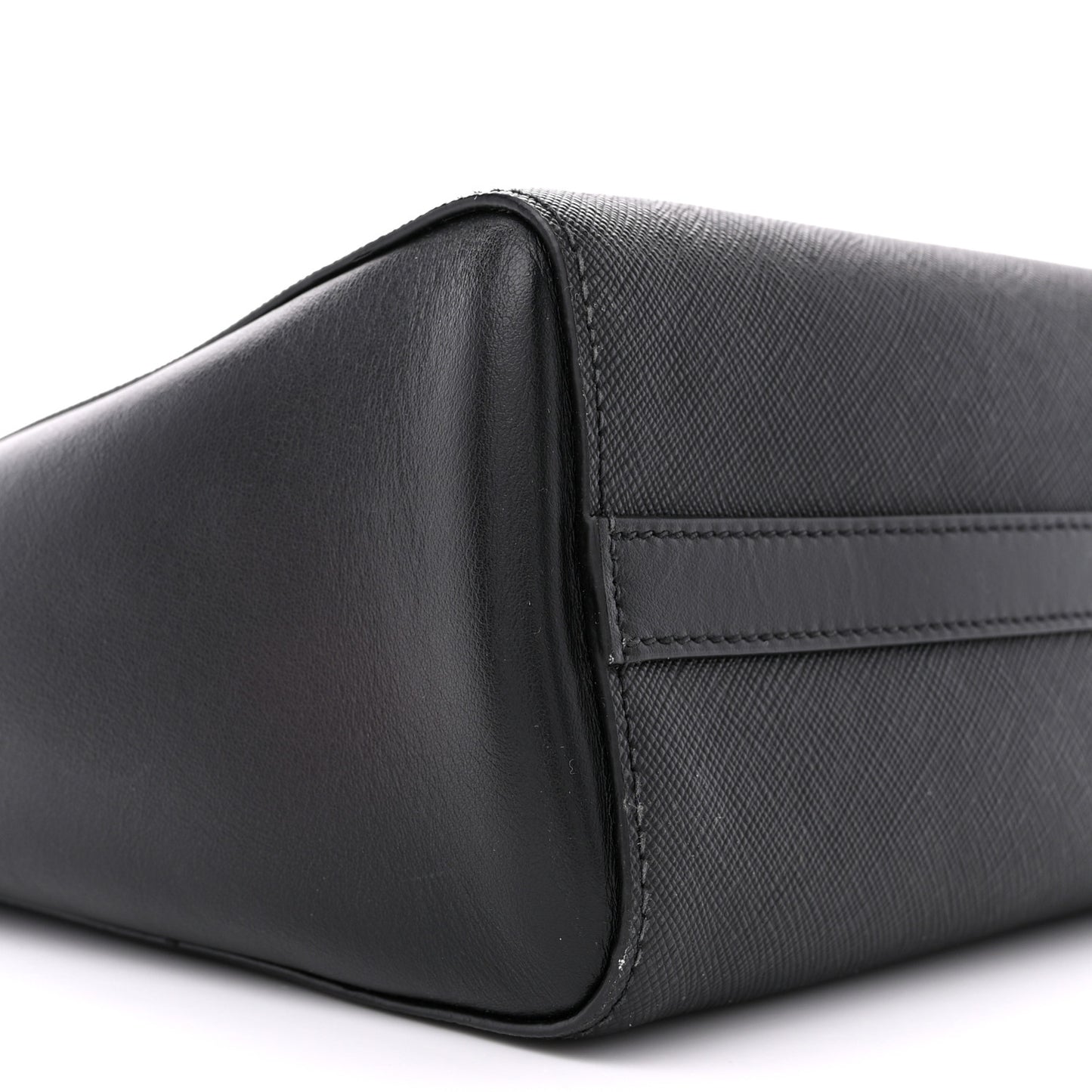 Saffiano Soft Calfskin Zippered Tote Black