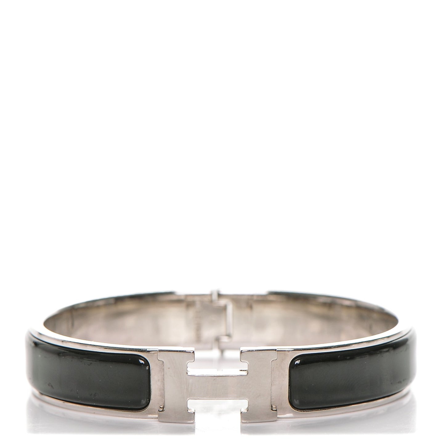 Enamel Narrow Clic Clac H Bracelet PM Black