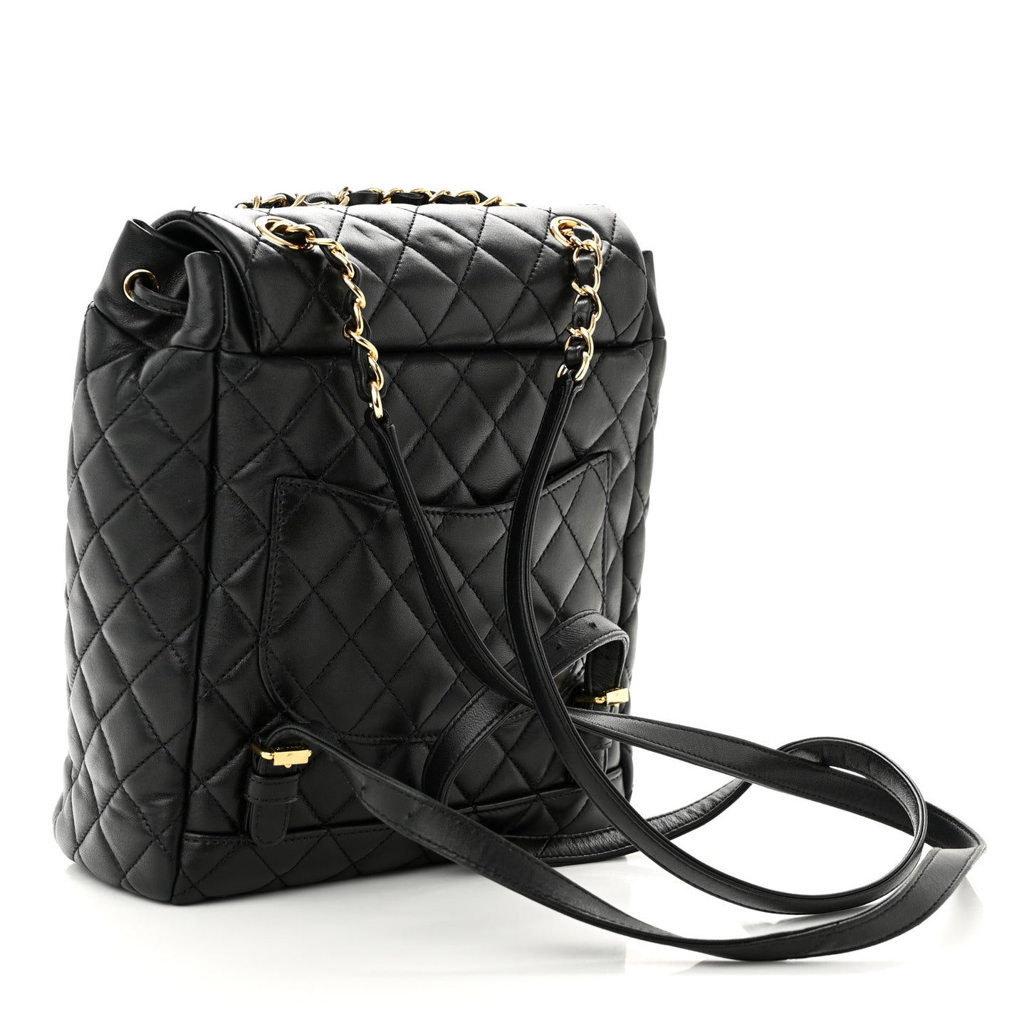 Lambskin Quilted Small Urban Spirit Backpack Black