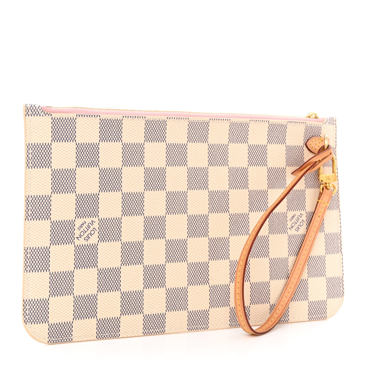 Louis Vuitton Damier Azur Neverfull MM GM Pochette Rose Ballerine 3 of 9
