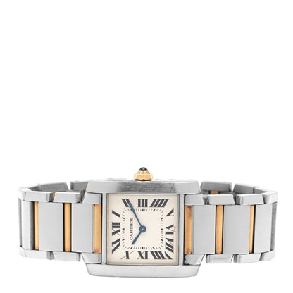 Cartier Stainless Steel 18K Yellow Gold 25mm Tank Francaise Quartz Watch 2 of 4