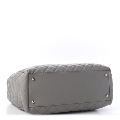 Chanel Caviar Quilted Large Coco Handle Shopping Tote Grey 3 of 9