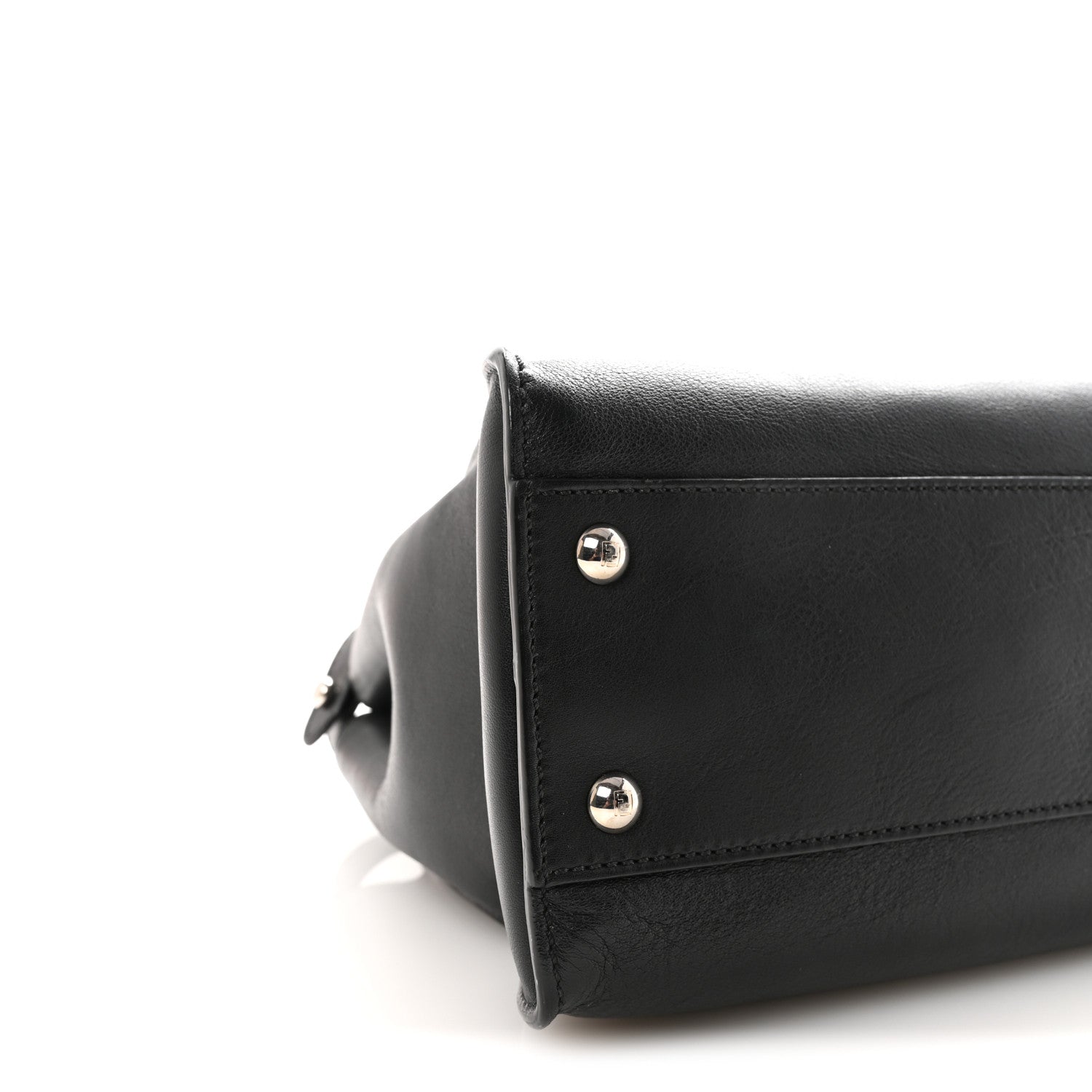 Fendi Vitello Dolce Shiny Nappa Plexglass Granite Medium Peekaboo